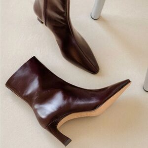 Bobbies Paris Emilie Heeled Boots in Brown Leather